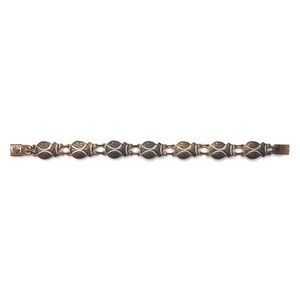 Vintage Spanish Damascene Brass Link Bracelet